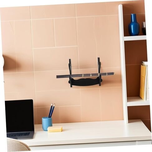 Kisangel Wall-mounted Wooden Flute and Sword Display Rack, 2-tier Black Stand for Recorder and Clarinet Accessories, Musical Instrument Organizer for Home and Music Room in Kuwait