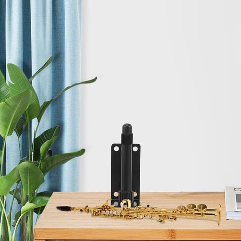 VOSAREA Black Metal Flute Clarinet Wall Hanger with Abs Hook, Wind Instrument Holder for Secure Placement and Organized Storage, Suitable for Flute and Clarinet Accessories in Kuwait