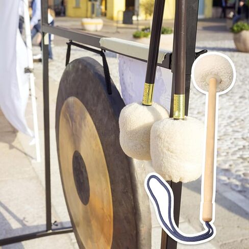 Lovermusic 14" Soft Wool Gong Mallet 80mm Felt Head Drumsticks 2PCS | 36*8cm Soft wool head delivers warm, clear tone with balanced attack. Durable wood handle, lightweight 196g. in Kuwait