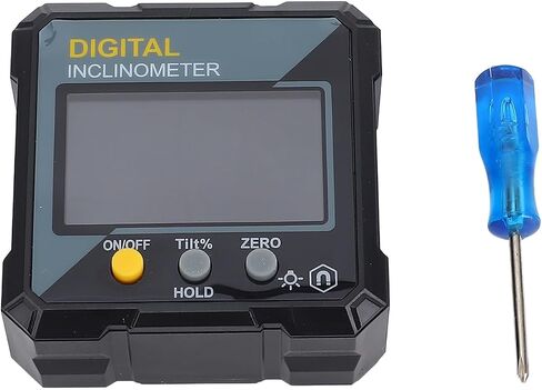 Backlight Digital Inclinometer, IP54, Magnetic Design, LCD Display, Data Hold for Metal Surfaces, Construction Workers (Green) in Kuwait
