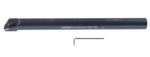 Accusize 1 "x 12" OAL RH S-MWLN قضيب الحفر الثقيل، 0028-1970 | اليد اليمنى، ساق 1 بوصة، OAL 12 بوصة، تجويف دقيق 1-1/4 بوصة، إدراج كربيد WNMG43، جسم أكسيد in Kuwait