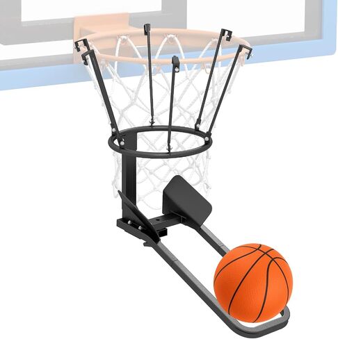 Goplus Basketball Return Attachment, Heavy-Duty 180 Degree Rotatable Basketball Rebounder with 6 Sturdy Hooks, Chute Shot Returner Fits 18" Rim, Indoor Outdoor Solo Shooting Practice Training Aid in Kuwait