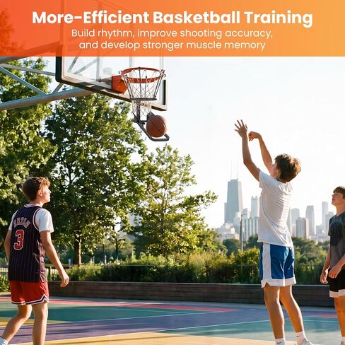 Goplus Basketball Return Attachment, Heavy-Duty 180 Degree Rotatable Basketball Rebounder with 6 Sturdy Hooks, Chute Shot Returner Fits 18" Rim, Indoor Outdoor Solo Shooting Practice Training Aid in Kuwait
