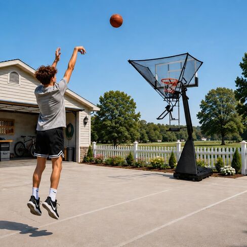 GAILEX Basketball Return System, Automatic Ball Return Net, 180° Rotating Chute, Quick Fold & Fast Storage, Roll & Go Design,Portable Basketball Training Equipment in Kuwait