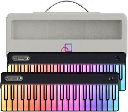 حزمة وحدة تحكم لوحة مفاتيح MIDI مكونة من 72 مفتاحًا مع مفاتيح إضاءة 2×36 RGB، حقيبة حمل واقية، بدون تغيير أوكتاف، بلوتوث MIDI، USB-C وNFC، متوافق مع DAW، أسود in Kuwait