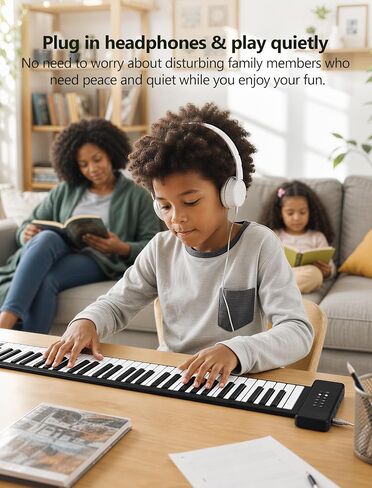 تطبيق AIVANONE 88 Key Roll Up Piano Keyboard اللاسلكي | تصميم قابل للطي، بطارية قابلة لإعادة الشحن، تخطيط لوحة مفاتيح كاملة الحجم، سهولة التخزين والحمل، مثالية للمبتدئين in Kuwait