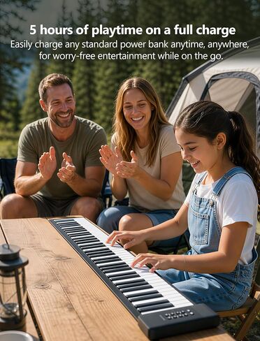 تطبيق AIVANONE 88 Key Roll Up Piano Keyboard اللاسلكي | تصميم قابل للطي، بطارية قابلة لإعادة الشحن، تخطيط لوحة مفاتيح كاملة الحجم، سهولة التخزين والحمل، مثالية للمبتدئين in Kuwait