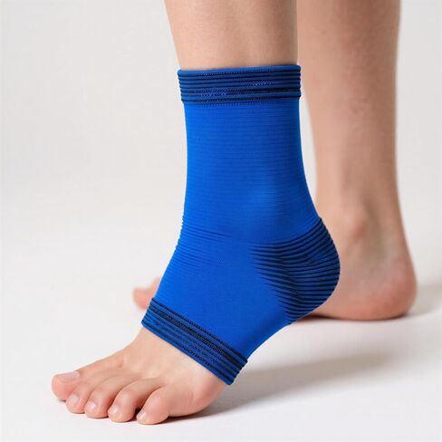 2 Pairs Blue Ankle Brace, Knitted Protective Sleeves, Elastic Ankle Support for Basketball, Soccer, Young Athletes in Kuwait