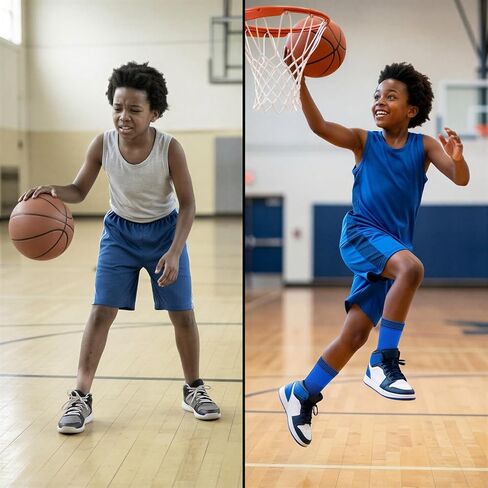 2 Pairs Blue Ankle Brace, Knitted Protective Sleeves, Elastic Ankle Support for Basketball, Soccer, Young Athletes in Kuwait