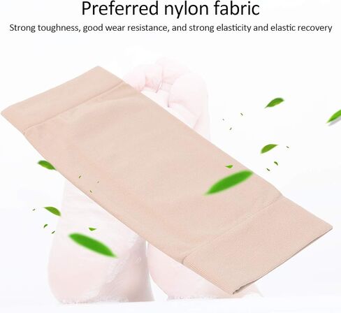 Heel Sleeve Padded Compression Ankle Sleeves Elastic Foot Protective Cushion Socks for Sports Fitness Enthusiasts Skin Color 19.5cm 1Pair in Kuwait