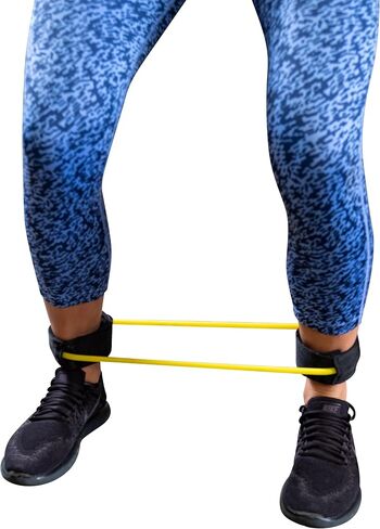 Body-Solid Tools (BSTART1) Ankle Cuffs Elastic Bands, Light Resistance Tube for Physical Therapy and Upper and Lower Body Workouts for Commercial Gym & Home Training, Yellow in Kuwait