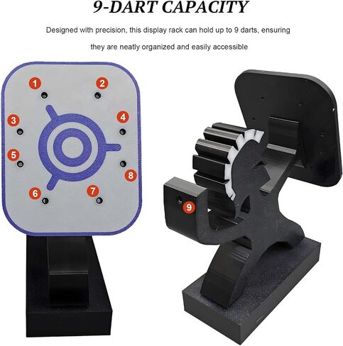 Spartan-Shape Dart Holder | Display Rack for 9 Darts Storage Organizer | PLA Material | Desk Shelf Decor | Ideal Gift for Dart Players Tactical Enthusiasts in Kuwait