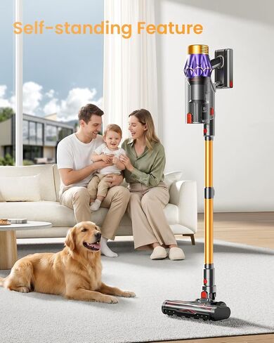 Cordless Vacuum Cleaner, 650W/55KPA/70 Mins Vacuum Cleaners for Home with Self-Standing, Anti-Tangle Vacuum Cordless, Smart Display and 1.8L Cup Cordless Stick Vacuum Cleaner for Pet Hair/Carpets in Kuwait