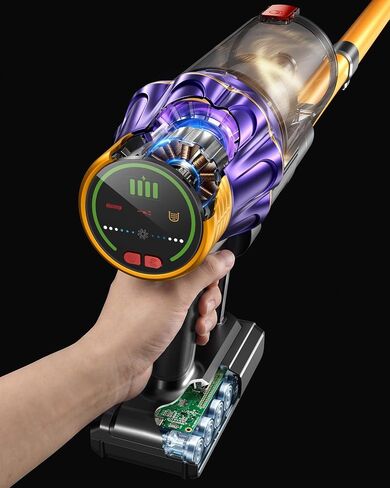 Cordless Vacuum Cleaner, 650W/55KPA/70 Mins Vacuum Cleaners for Home with Self-Standing, Anti-Tangle Vacuum Cordless, Smart Display and 1.8L Cup Cordless Stick Vacuum Cleaner for Pet Hair/Carpets in Kuwait