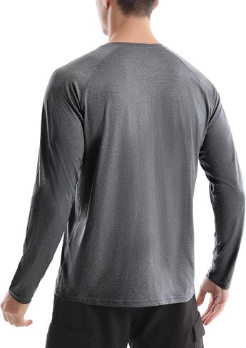 (Size:XL) 2 Pack Mens UPF 50+ UV Sun Protection Shirts Outdoor Long Sleeve SPF Diving Rash Guard for Fishing Hiking Swimming in Kuwait