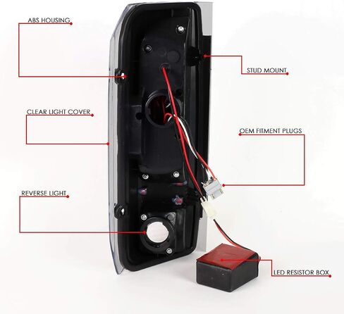 Auto Dynasty Full LED Tail Light Assembly Compatible with 1990-1997 Ford F150/F250/F350/Bronco/F Super Duty Styleside, Pair Tinted Tail Brake Light Lamps in Saudi Arabia