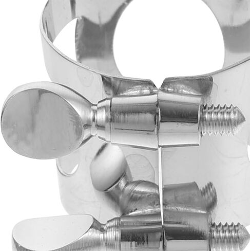 COHEALI Alto Saxophone Ligature Clamp Metal Saxophone Mouthpiece ملحق 2PCS فضي مع سهولة التركيب وملاءمة آمنة لـ E-flat Alto Sax لجلسات التدريب والعروض in Kuwait