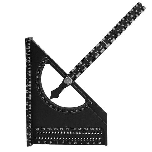 Generic 3D Multi Angle Measuring Ruler, Aluminum Alloy Woodworking Square Protractor 0-180 Degree Adjustable with Half Round Pointer Tight Sliding Fit, for Engineer Carpenter (#11) in Kuwait