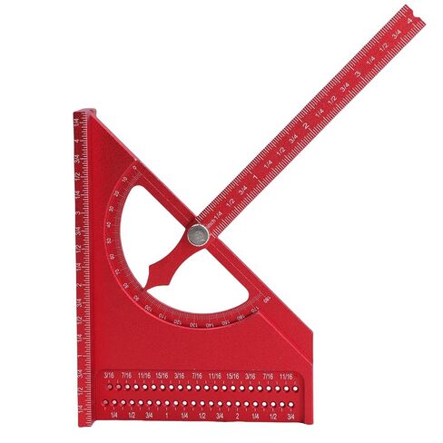 Generic 3D Multi Angle Measuring Ruler, Aluminum Alloy Woodworking Square Protractor 0-180 Degree Adjustable with Half Round Pointer Tight Sliding Fit, for Engineer Carpenter (#11) in Kuwait