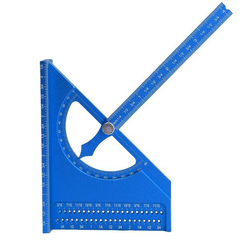 Generic 3D Multi Angle Measuring Ruler, Aluminum Alloy Woodworking Square Protractor 0-180 Degree Adjustable with Half Round Pointer Tight Sliding Fit, for Engineer Carpenter (#11) in Kuwait