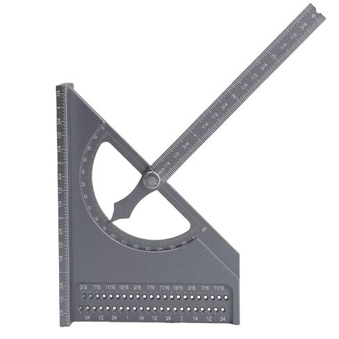 Generic 3D Multi Angle Measuring Ruler, Aluminum Alloy Woodworking Square Protractor 0-180 Degree Adjustable with Half Round Pointer Tight Sliding Fit, for Engineer Carpenter (#11) in Kuwait