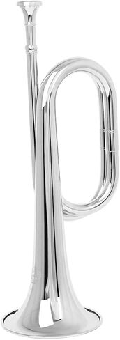 MAGICLULU Copper Bugle for Band and Beginners, Easy to Play Wind Instrument with Rust-resistant Finish, Silver Copper Horn Trumpet Suitable for Orchestra and Military Band Use in Kuwait