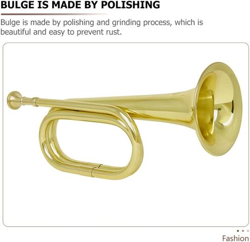 Cabilock Copper Bugle Trumpet for Beginners with Rust Prevention and Easy Operation, Golden Brass Wind Instrument for Students and Professionals in Band and Orchestra in Kuwait