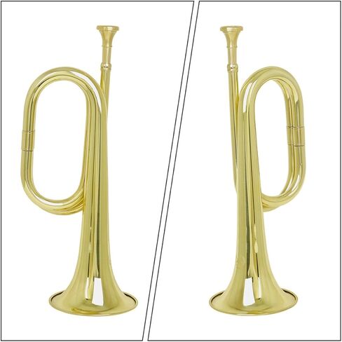 Cabilock Copper Bugle Trumpet for Beginners with Rust Prevention and Easy Operation, Golden Brass Wind Instrument for Students and Professionals in Band and Orchestra in Kuwait