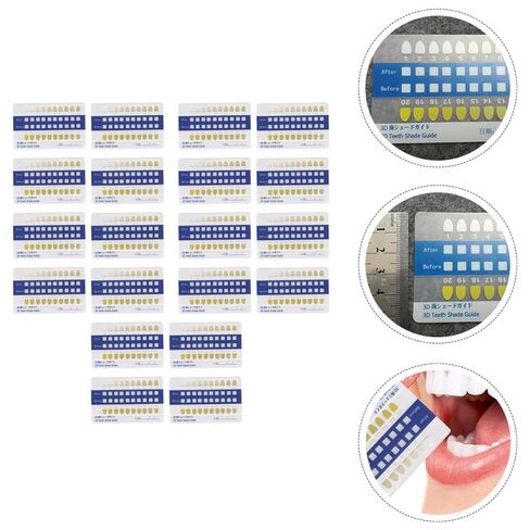 Healeved 40pcs PVC Tooth Shade Contrast Cards, Teeth Color Comparison Chart for Dental Professionals and Home Use, Oral Supplies with Matte Finish in Saudi Arabia