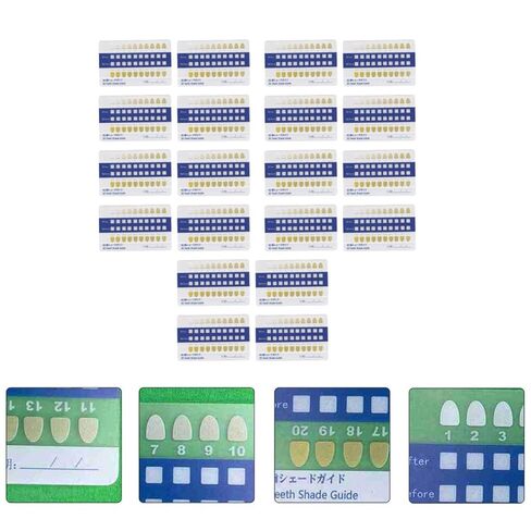 Healeved 40pcs PVC Tooth Shade Contrast Cards, Teeth Color Comparison Chart for Dental Professionals and Home Use, Oral Supplies with Matte Finish in Saudi Arabia