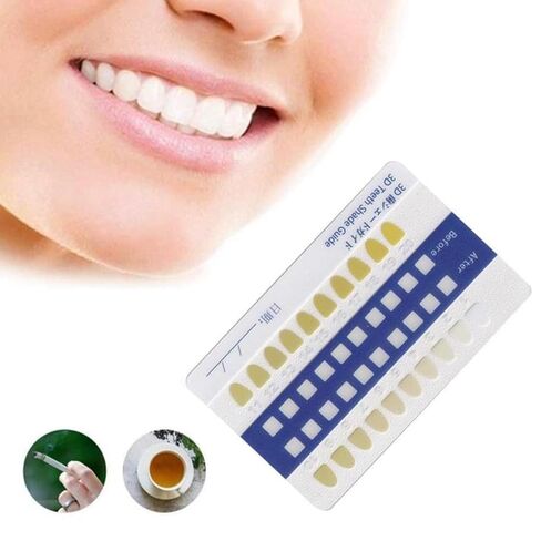 PVC Matte Teeth Shade Guide 20pcs Set Tooth Contrast Cards for Dental Professionals and Oral Care Use in Kuwait