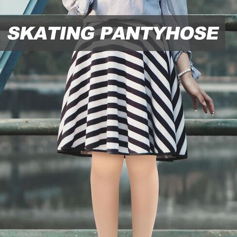 Toyvian Thick Khaki Warm Pantyhose for Women with Two Plastic Buckles, Chinlon Material Ice Skating Tights Designed for Roller Skating Shows and Skiing Lessons in Kuwait