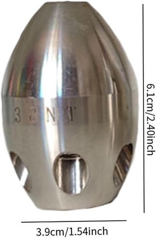 Cleaning Hose Nozzle Jetter Nozzle Stainless Steel High Pressure Drain Cleaning Nozzle Spray Head Quick Connector Easy to Install Suitable, Front 1 Rear 6, 6.1cmx3.9cm in Kuwait