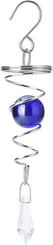 3D Rotating Spiral Wind Spinners with Ball Wind Chimes - Garden Home Hanging Decor ﻿(Blue) in Kuwait