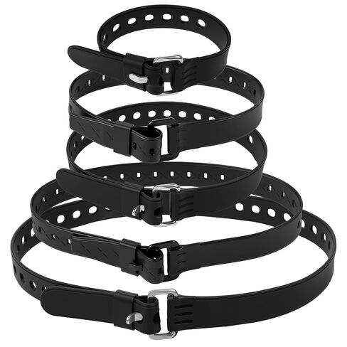 Sliner 5 Pack Utility Strap with Buckle 11.8'' 17.7'' 19.7'' 21.6'' 27.5'' Adjustable Rubber Industrial Tension Strap Securing Gear Tightening Lashing for Bike Moto Luggage Garden Hoses Wires Cables in Kuwait