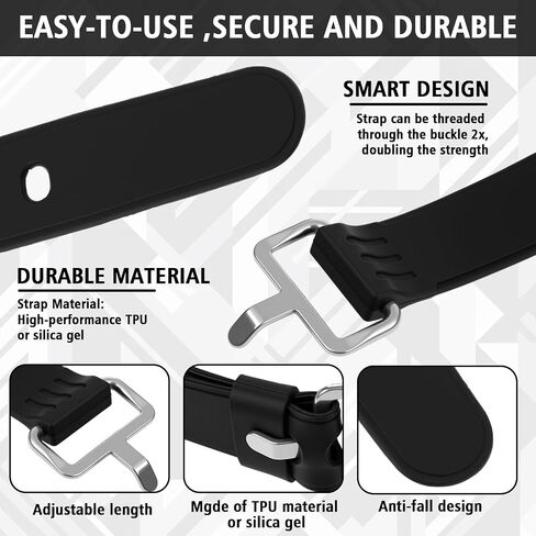 Sliner 5 Pack Utility Strap with Buckle 11.8'' 17.7'' 19.7'' 21.6'' 27.5'' Adjustable Rubber Industrial Tension Strap Securing Gear Tightening Lashing for Bike Moto Luggage Garden Hoses Wires Cables in Kuwait
