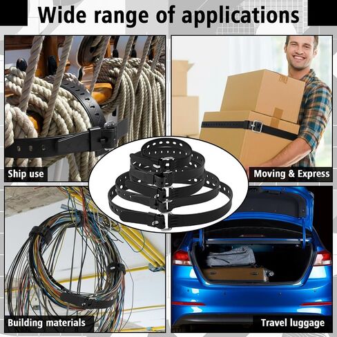 Sliner 5 Pack Utility Strap with Buckle 11.8'' 17.7'' 19.7'' 21.6'' 27.5'' Adjustable Rubber Industrial Tension Strap Securing Gear Tightening Lashing for Bike Moto Luggage Garden Hoses Wires Cables in Kuwait