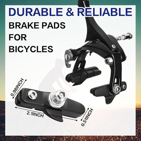 2 Pairs Road Bike Brake Pads with Bolts Rubber Caliper C-Brake Shoes Quiet Non-Skid Replacement for Commuter Road Bicycle Rim Brakes in Kuwait