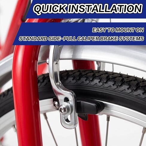 2 Pairs Road Bike Brake Pads with Bolts Rubber Caliper C-Brake Shoes Quiet Non-Skid Replacement for Commuter Road Bicycle Rim Brakes in Kuwait