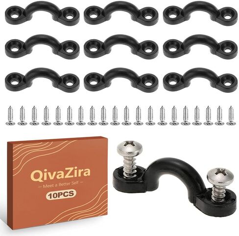 10 Pcs Kayak Rigging Kit Nylon Bungee Deck Loops Pad Eye with Stainless Steel Screws Marine Grade Boat Tie Down Hooks Replacement Accessories for Canoe Paddle Board and Fishing Boat in Saudi Arabia