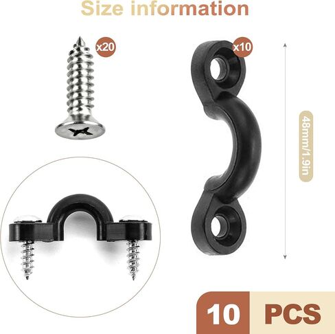 10 Pcs Kayak Rigging Kit Nylon Bungee Deck Loops Pad Eye with Stainless Steel Screws Marine Grade Boat Tie Down Hooks Replacement Accessories for Canoe Paddle Board and Fishing Boat in Saudi Arabia