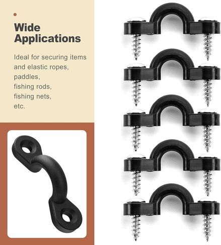 10 Pcs Kayak Rigging Kit Nylon Bungee Deck Loops Pad Eye with Stainless Steel Screws Marine Grade Boat Tie Down Hooks Replacement Accessories for Canoe Paddle Board and Fishing Boat in Saudi Arabia