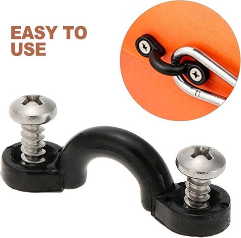10 Pcs Kayak Rigging Kit Nylon Bungee Deck Loops Pad Eye with Stainless Steel Screws Marine Grade Boat Tie Down Hooks Replacement Accessories for Canoe Paddle Board and Fishing Boat in Saudi Arabia