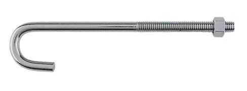 3/8" Inch x 7" Inch Zinc Plated Steel J Bolt with Hex Nut - Pack of (30) in Kuwait