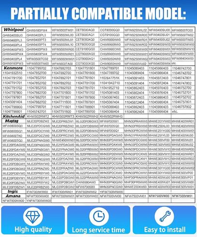 8182812 W10822553 ممتص الصدمات للغسالة المتوافقة مع ويرلبول، مايتاج، كينمور، أمانا، كيتشن إيد غسالة ممتص الصدمات، استبدل W10015830 W10261477 PS11723173 W10822553VP - 4 عبوات in Kuwait