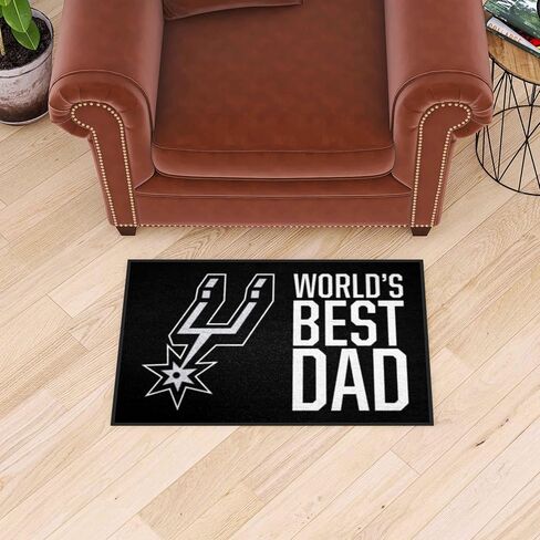 FANMATS 31203 San Antonio Spurs Starter Mat Accent Rug - 19in. x 30in. | Sports Fan Home Decor Rug and Tailgating Mat World's Best Dad Starter Mat in Kuwait
