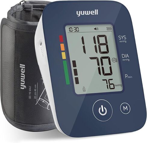 yuwell Automatic Blood Pressure Monitor for Home Use, Upper Arm BP Machine with Large Adjustable Cuff (8.7-17.7"), 199 Memory, Irregular Heartbeat Alert & WHO Classification in Kuwait