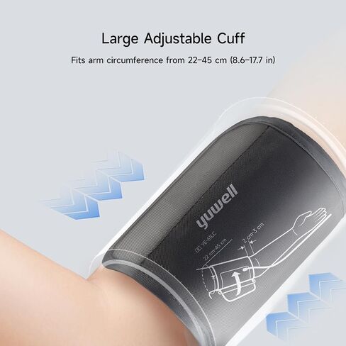 yuwell Automatic Blood Pressure Monitor for Home Use, Upper Arm BP Machine with Large Adjustable Cuff (8.7-17.7"), 199 Memory, Irregular Heartbeat Alert & WHO Classification in Kuwait