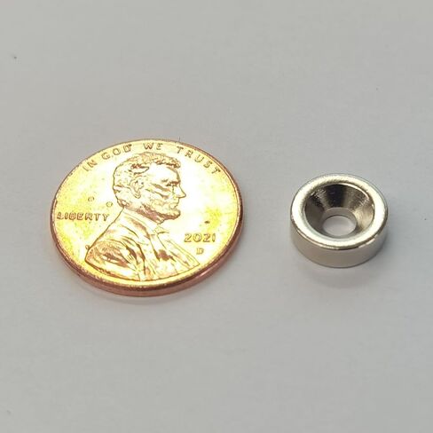 N52-3/8 D x 1/8" H - 50 Pack with #4 Screws Countersunk Hole Ring Magnet, Powerful Small Rare Earth Magnets, Mini Strong Neodymium Disc Magnets for DIY, Building, Scientific, Craft Magnet in Kuwait