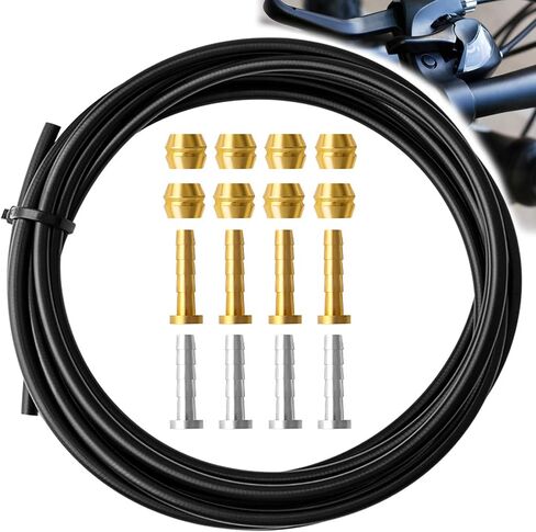 طقم خرطوم فرامل قرص هيدروليكي للدراجة لـ Shimano BH59 BH90 لـ Sram لنظام Avid، يتضمن كابل فرامل دراجة 2500 مم مع 8 فرامل دراجة زيتونية و8 حشوات توصيل نحاسية in Kuwait